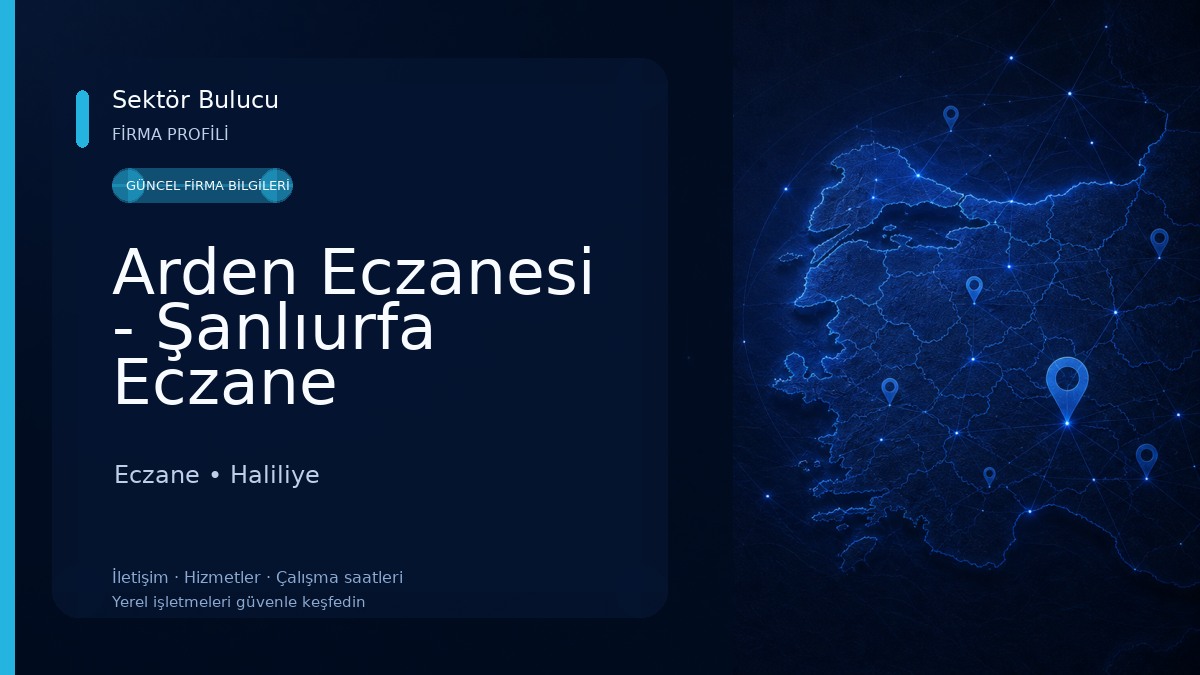 Arden Eczanesi - Şanlıurfa Eczane Eczane