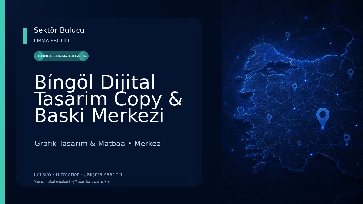 Bíngöl Dijital Tasarim Copy & Baski Merkezi Grafik Tasarım & Matbaa