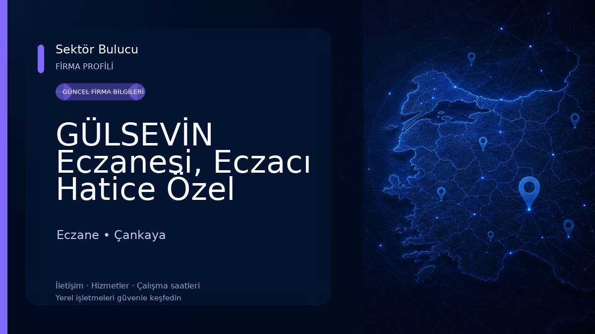 GÜLSEVİN Eczanesi, Eczacı Hatice Özel Eczane