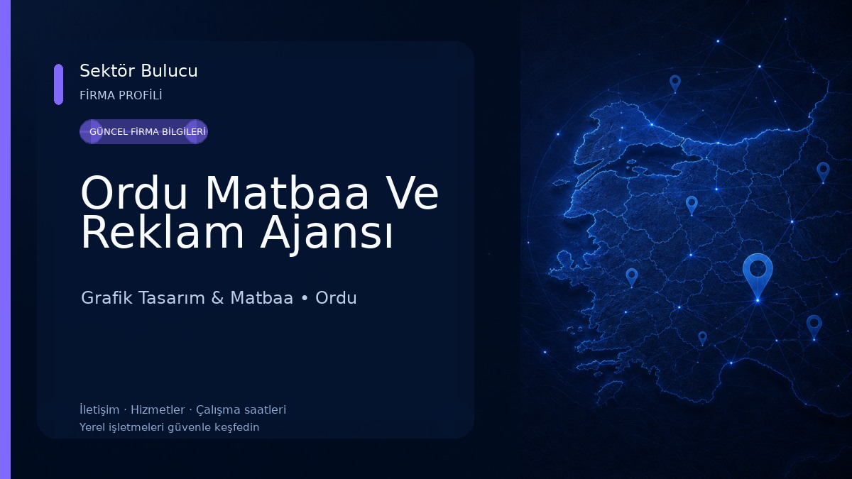 Ordu Matbaa Ve Reklam Ajansı Grafik Tasarım & Matbaa